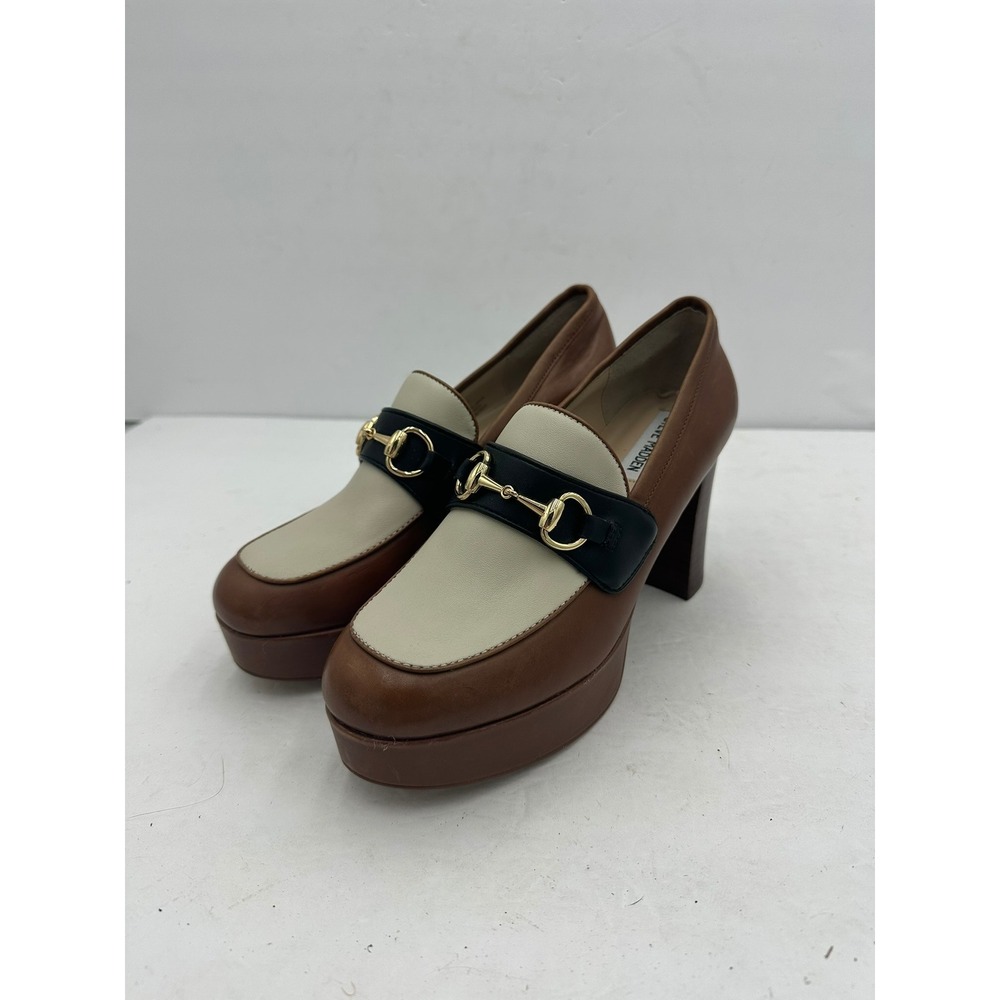 Steve Madden Womens Preppy Cinderella Horsebit Platform Loafers Size 8M Heels
